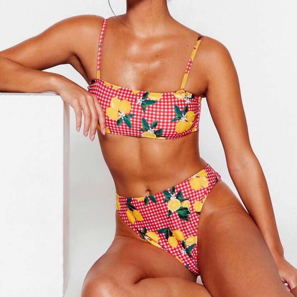 Nasty Gal lemon swim suit